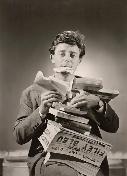 "Dévorez les livres comme Gérard Philipe" publicité de 1950 pour Gallimard